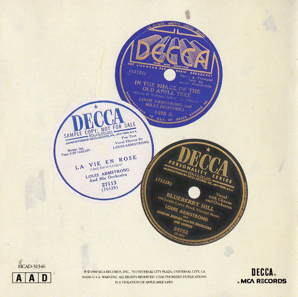 Louis Armstrong – The Best Of The Decca Years, Vol. One - The Singer