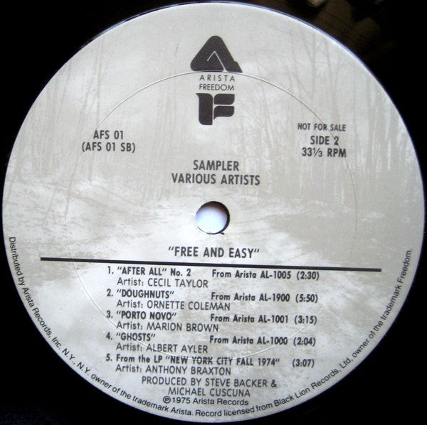 Various – Arista-Freedom Sampler - Free And Easy