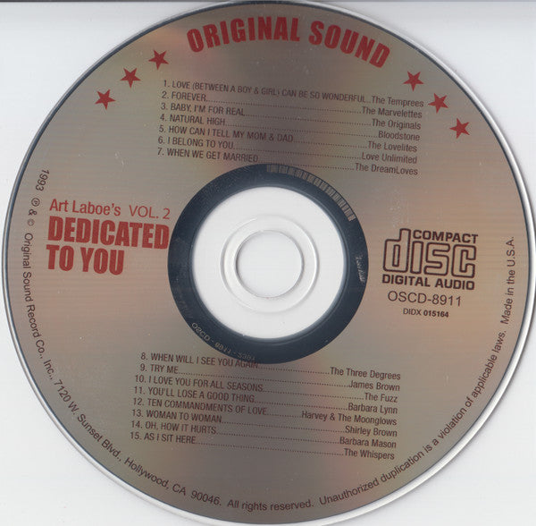Art Laboe Presents Various – Dedicated To You Vol 2