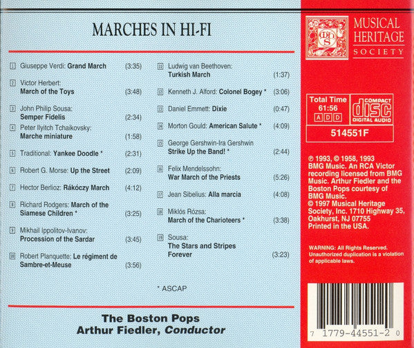 Arthur Fiedler & The Boston Pops Orchestra – Marches In Hi-Fi