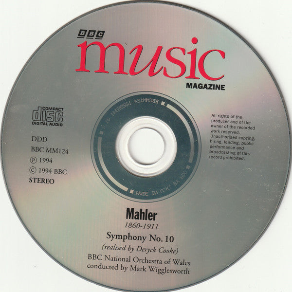 Mahler, Deryck Cooke, BBC National Orchestra Of Wales, Mark Wigglesworth – Symphony No. 10