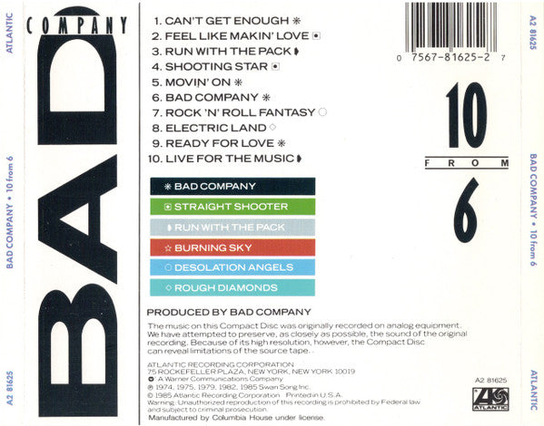 Bad Company – 10 From 6