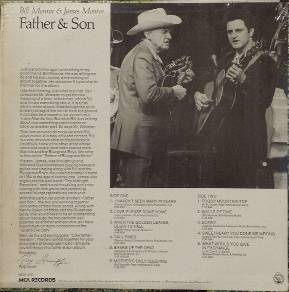 Bill Monroe & James Monroe – Father & Son