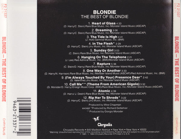 Blondie – The Best Of Blondie