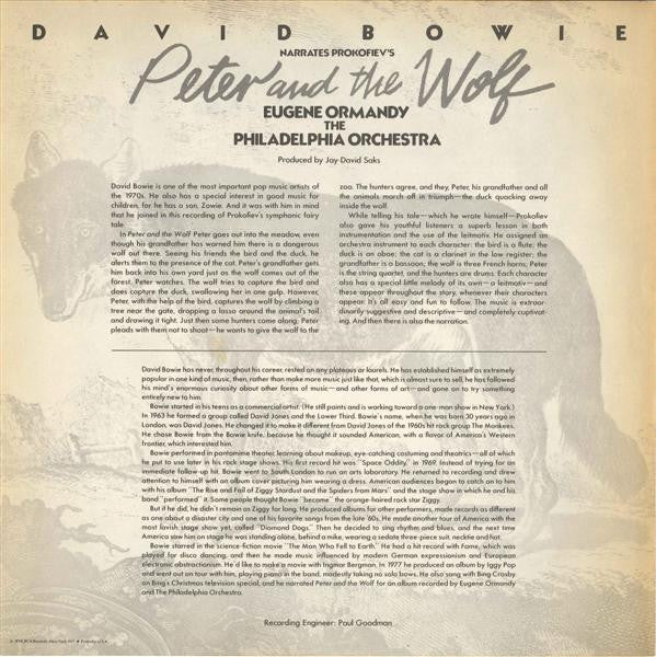 David Bowie Narrates Prokofiev / Eugene Ormandy & The Philadelphia Orchestra Perform Britten – Peter And The Wolf / Young Person's Guide To The Orchestra