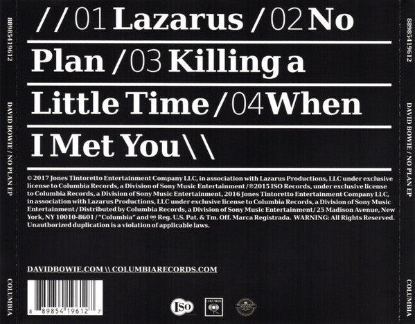 David Bowie – No Plan EP