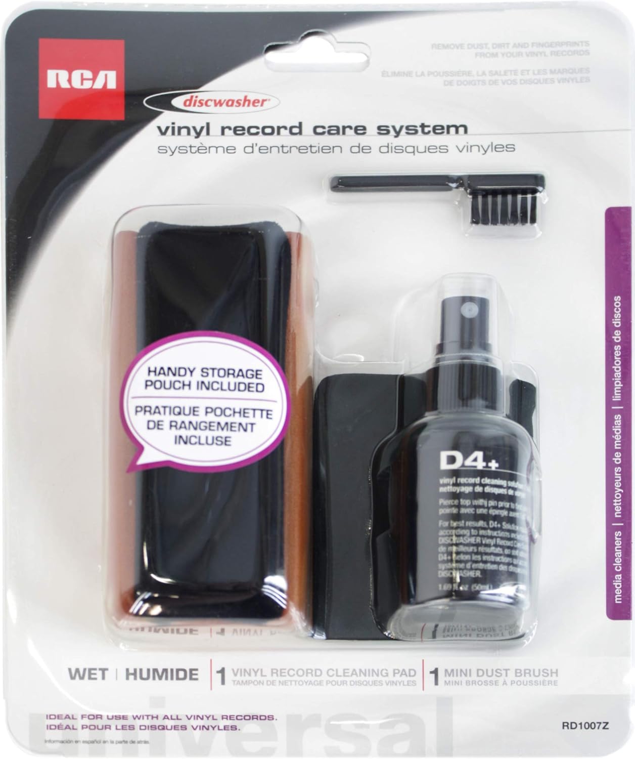 Discwasher RD1007Z D4+ Record Care System Includes - Fluid, Brush & Storage Bag