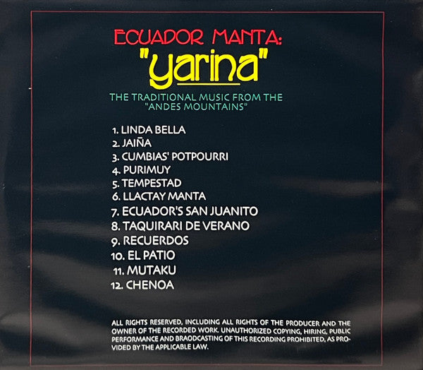 Ecuador Manta – Yarina - The Traditional Music From The "Andes Mountains"