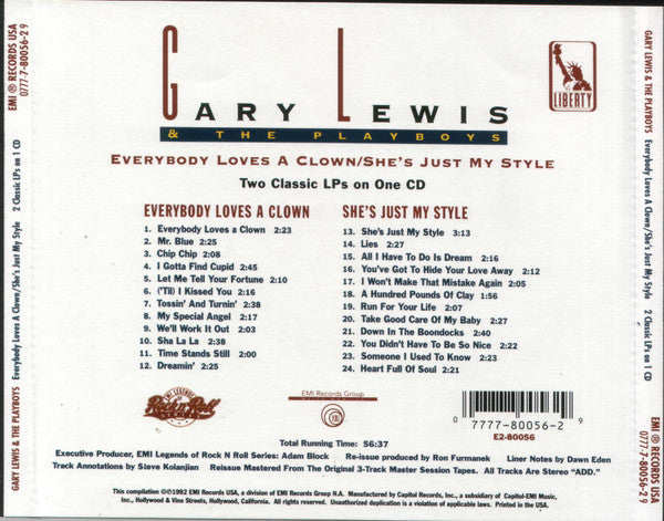 Gary Lewis & The Playboys – Everybody Loves A Clown / She's Just My Style