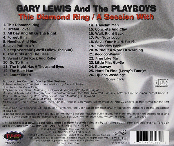 Gary Lewis And The Playboys – This Diamond Ring / A Session With