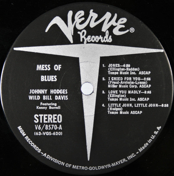 Johnny Hodges, Wild Bill Davis – Mess Of Blues