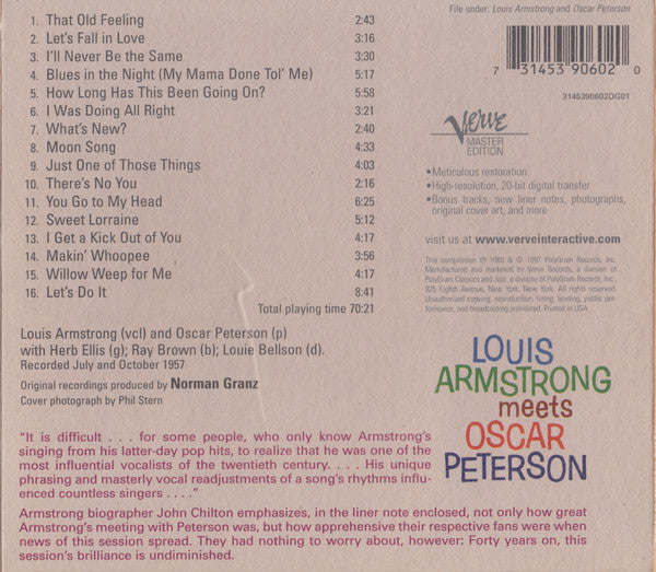 Louis Armstrong Meets Oscar Peterson – Louis Armstrong Meets Oscar Peterson