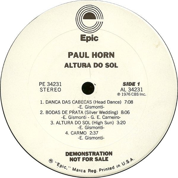Paul Horn – Altura Do Sol (High Sun)