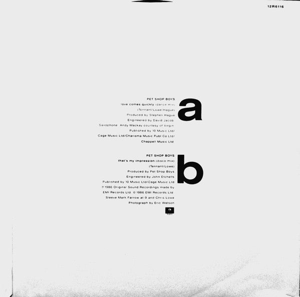 Pet Shop Boys – Love Comes Quickly