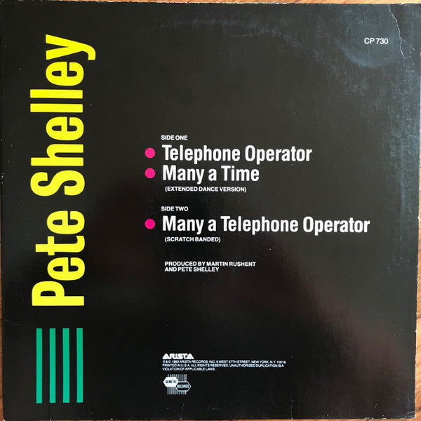 Pete Shelley – Telephone Operator