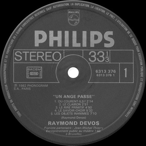 Raymond Devos – "Un Ange Passe"