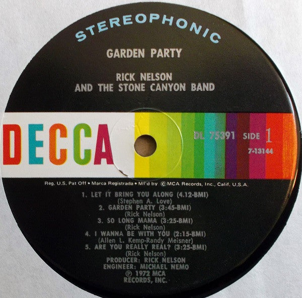 Rick Nelson And The Stone Canyon Band – Garden Party