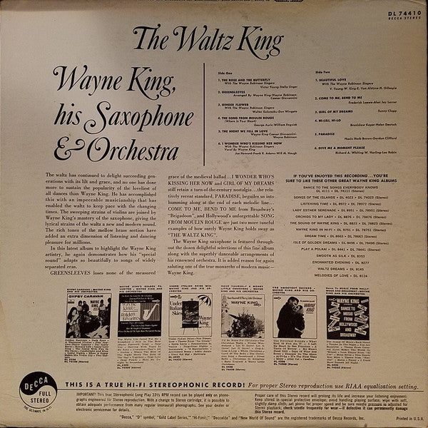 Wayne King & His Saxophone & Orchestra – The Waltz King
