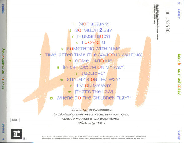 Take 6 ‎– So Much 2 Say