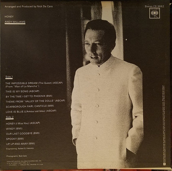 Andy Williams ‎– Honey