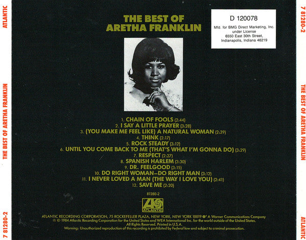 Aretha Franklin ‎– The Best Of Aretha Franklin