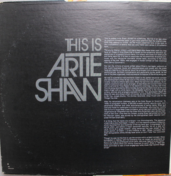 Artie Shaw ‎– This Is Artie Shaw