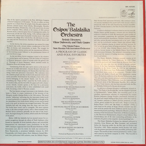 The Fabulous Osipov Balalaika Orchestra ‎– The Fabulous Osipov Balalaika Orchestra