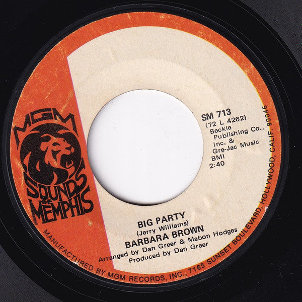 Barbara Brown ‎– Big Party / Watch Dog
