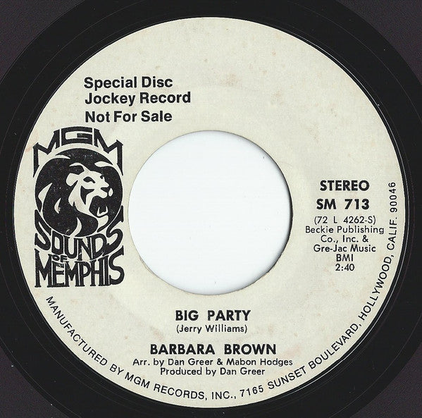 Barbara Brown ‎– Big Party