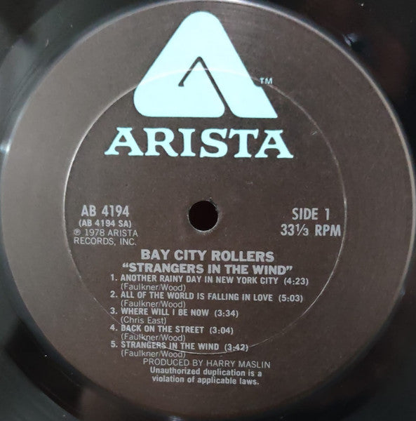 Bay City Rollers ‎– Strangers In The Wind