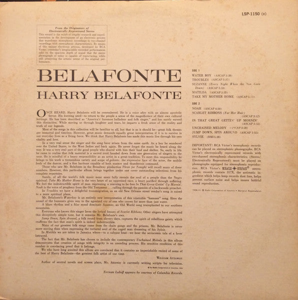 Harry Belafonte ‎– Belafonte