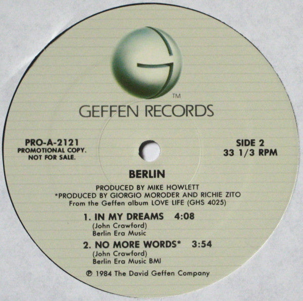 Berlin ‎– Selections From Love Life