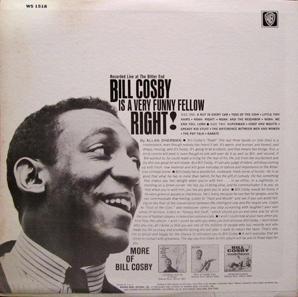 Bill Cosby ‎– Bill Cosby Is A Very Funny Fellow...Right!