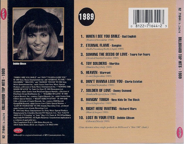 Various ‎– Billboard Top Hits - 1989
