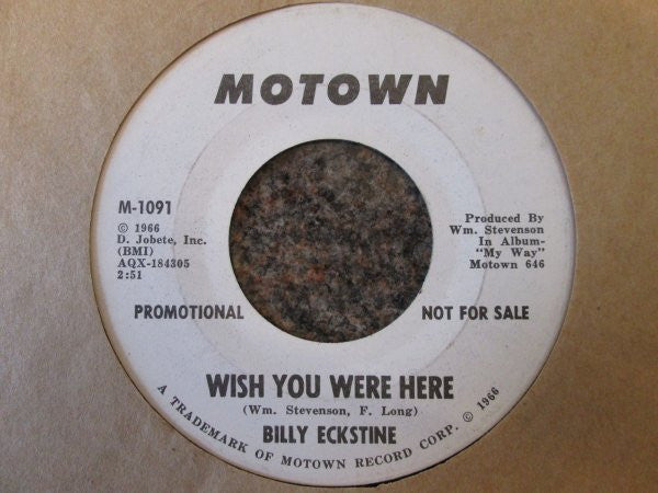 Billy Eckstine ‎– Slender Thread / Wish You Were Here