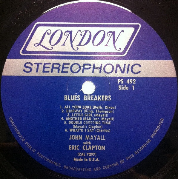 John Mayall With Eric Clapton ‎– Blues Breakers
