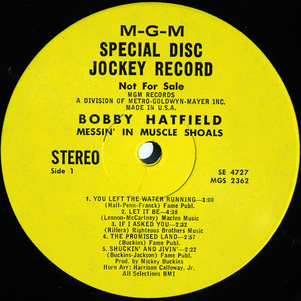 Bobby Hatfield ‎– Messin' In Muscle Shoals