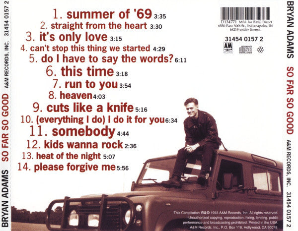 Bryan Adams ‎– So Far So Good