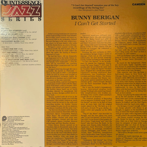 Bunny Berigan ‎– I Can't Get Started