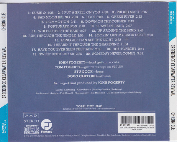 Creedence Clearwater Revival ‎– Chronicle: The 20 Greatest Hits