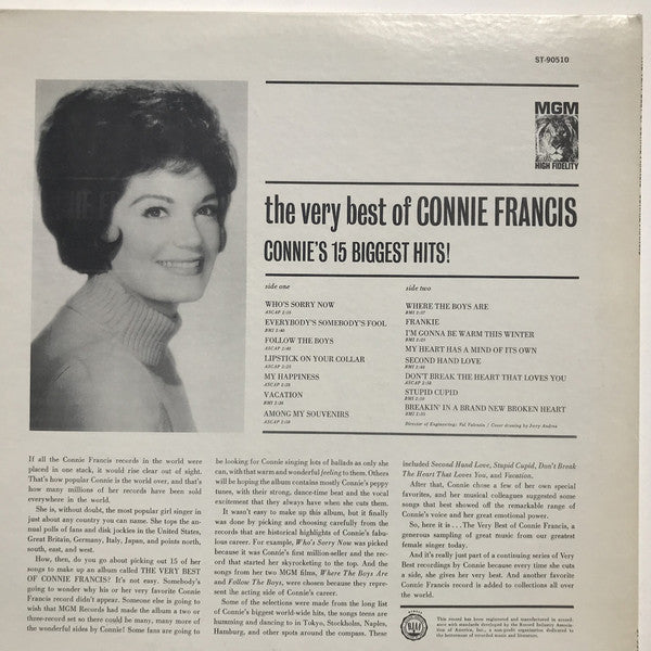 Connie Francis ‎– The Very Best Of Connie Francis