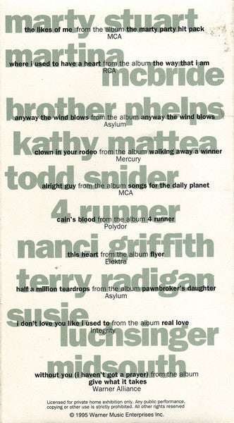 Various ‎– Country Video Monthly - May 1995