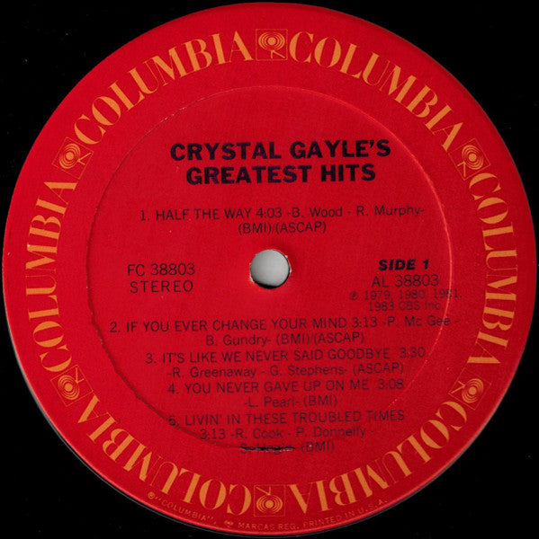 Crystal Gayle ‎– Crystal Gayle's Greatest Hits