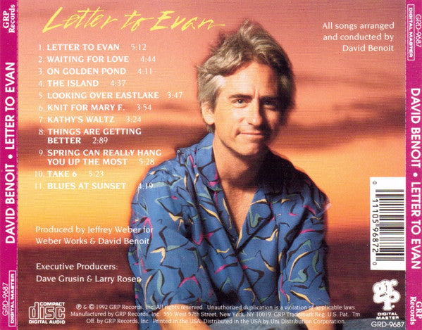 David Benoit ‎– Letter To Evan