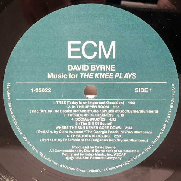 David Byrne ‎– Music For The Knee Plays