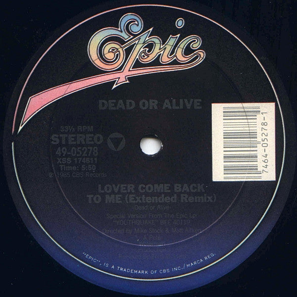 Dead Or Alive ‎– Lover Come Back To Me (Extended Remix)