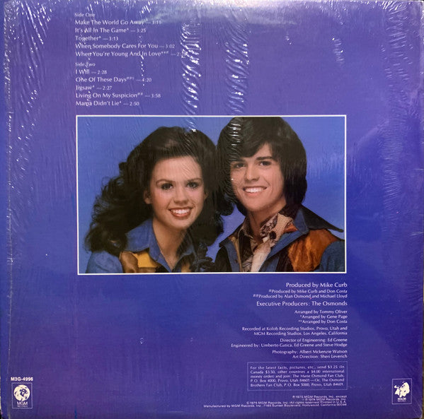 Donny & Marie Osmond ‎– Make The World Go Away
