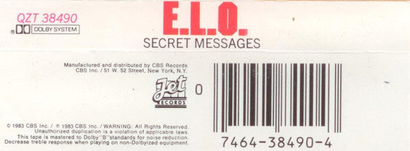 Electric Light Orchestra ‎– Secret Messages