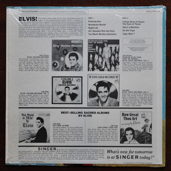 Elvis Presley ‎– Singer Presents Elvis Singing "Flaming Star" And Others