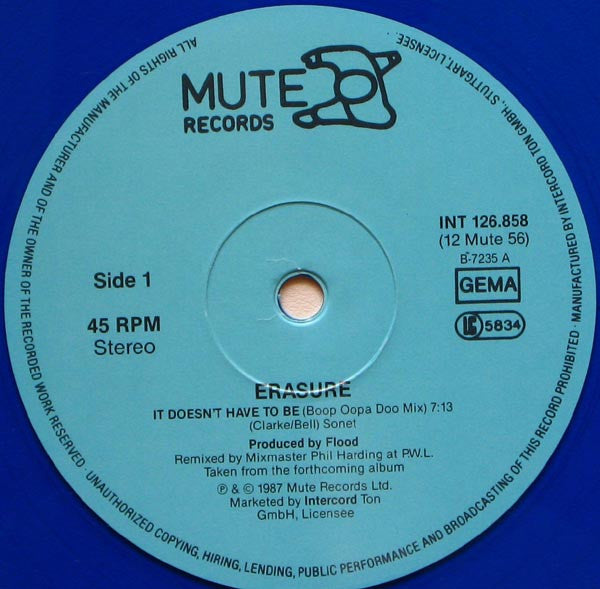 Erasure ‎– It Doesn't Have To Be